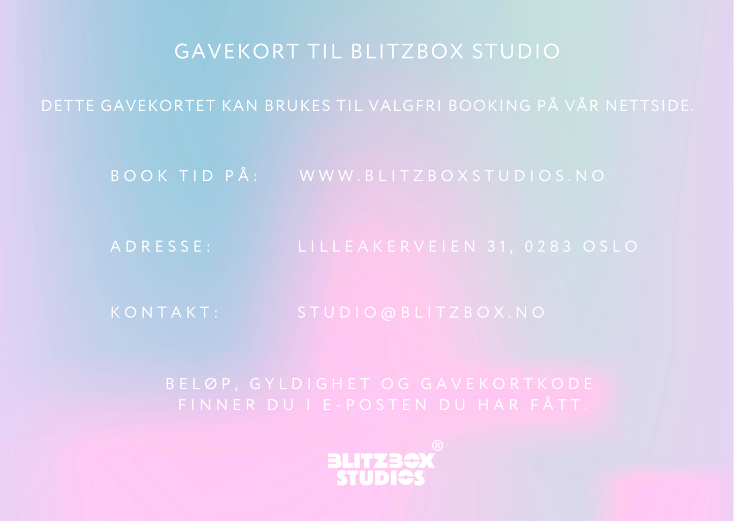 Blitzbox Studio Gavekort